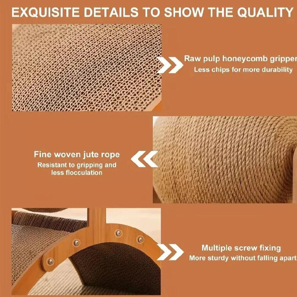 Multi-Functional Cat Scratching Arch with Interactive Ball - Natural Sisal & Wood Scratcher