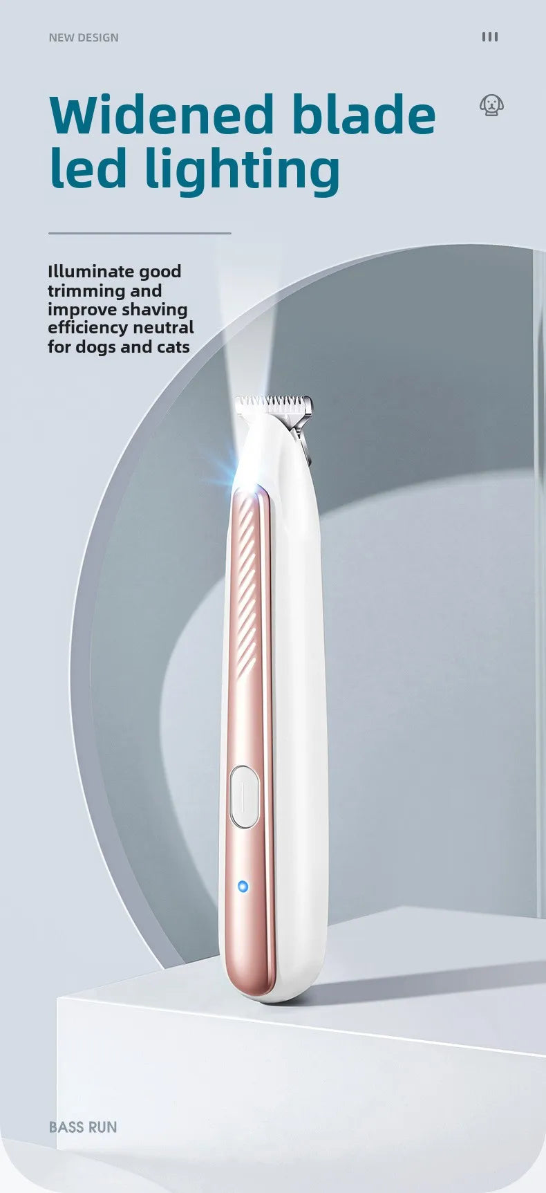 Professional LED Pet Hair Trimmer - Precision Grooming Clipper for Dogs & Cats with Ceramic Blade