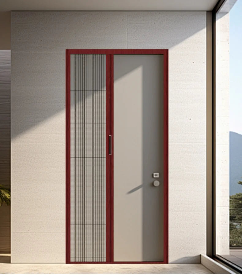 Cat-Safe Retractable Screen Door - Keep Cats In & Insects Out, No-Drill Mesh Barrier, Aluminium Frame for Fresh Air Without Escape Risks