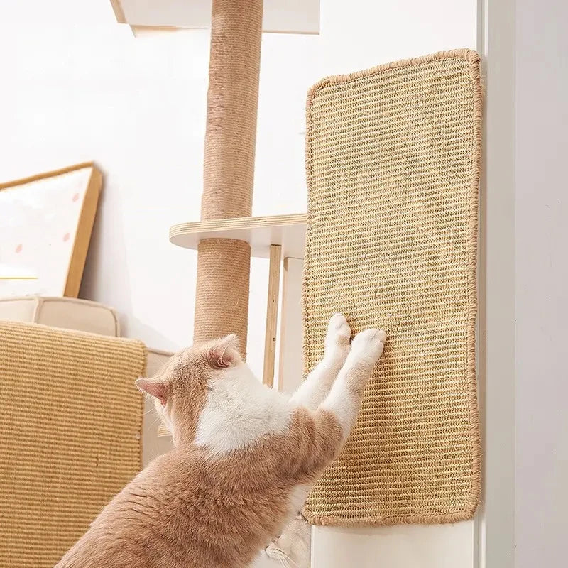 Natural Sisal Cat Scratching Mat - Horizontal Floor Pad for Furniture and Carpet Protection