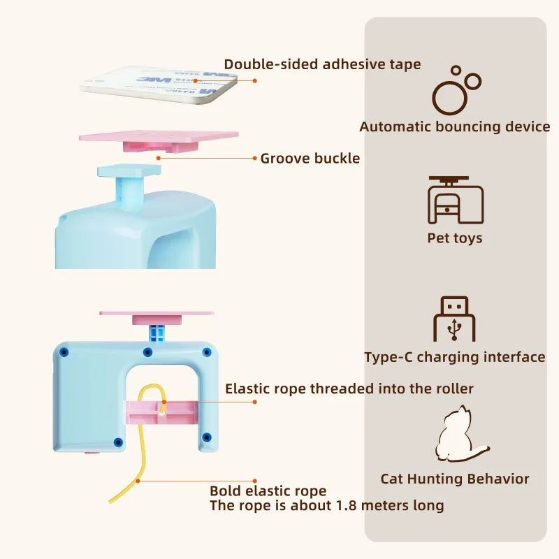 Electric Interactive Cat Teaser - Hanging Door Yo-Yo Ball Toy for Self-Play Entertainment