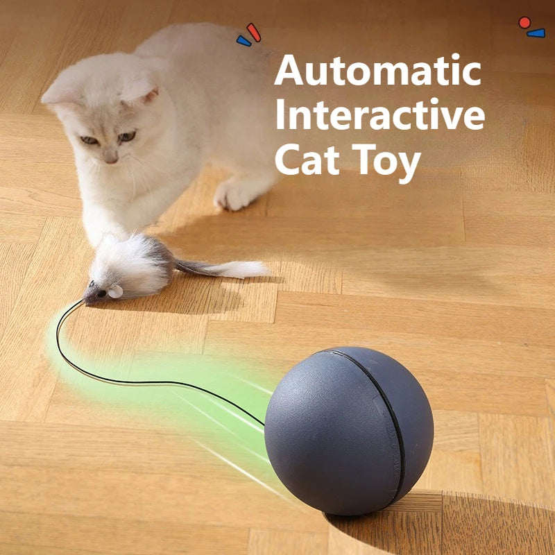 Interactive Self-Rolling Cat Ball Toy with Motion Sensor - Automatic Smart Ball for Indoor Cats and Kittens