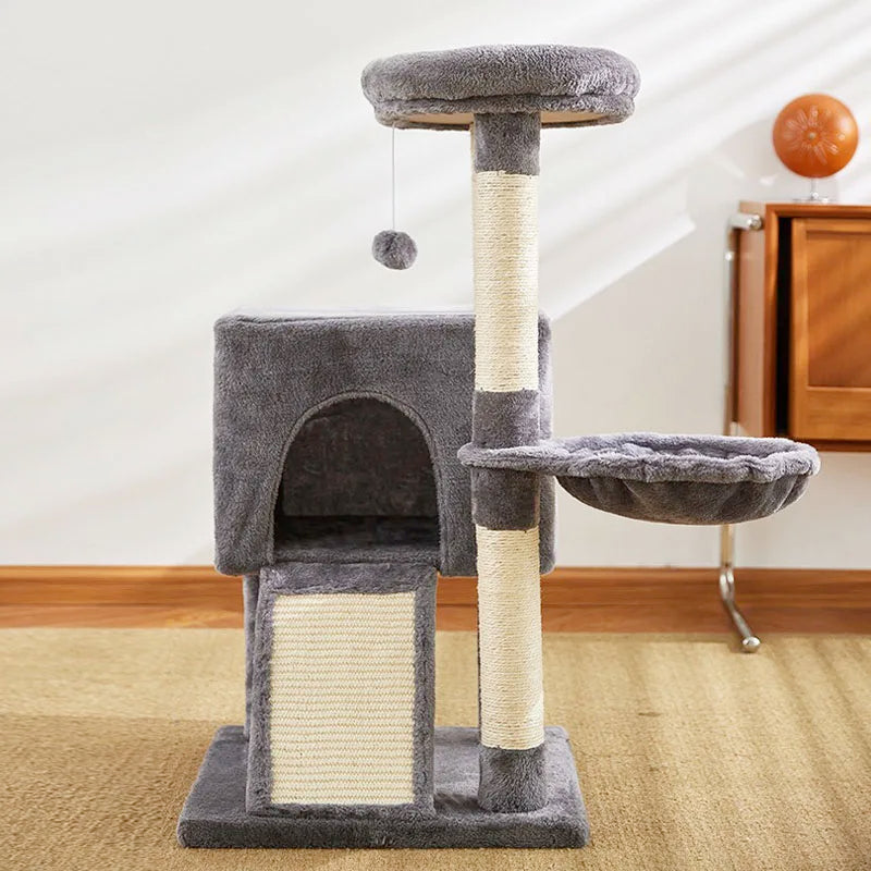 Multi-Level Cat Activity Centre with Dual Hideaways & Sisal Scratching Posts