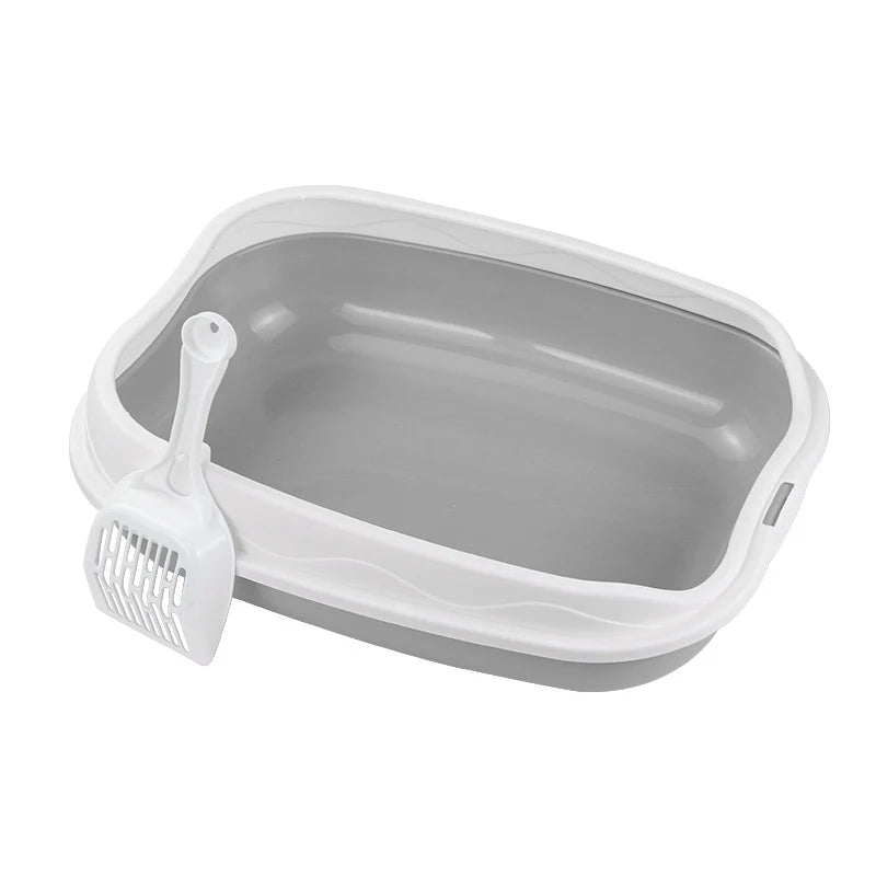 Semi-Enclosed Cat Litter Box - Large Splash-Proof Design with Anti-Tracking Pedal Ventilation System