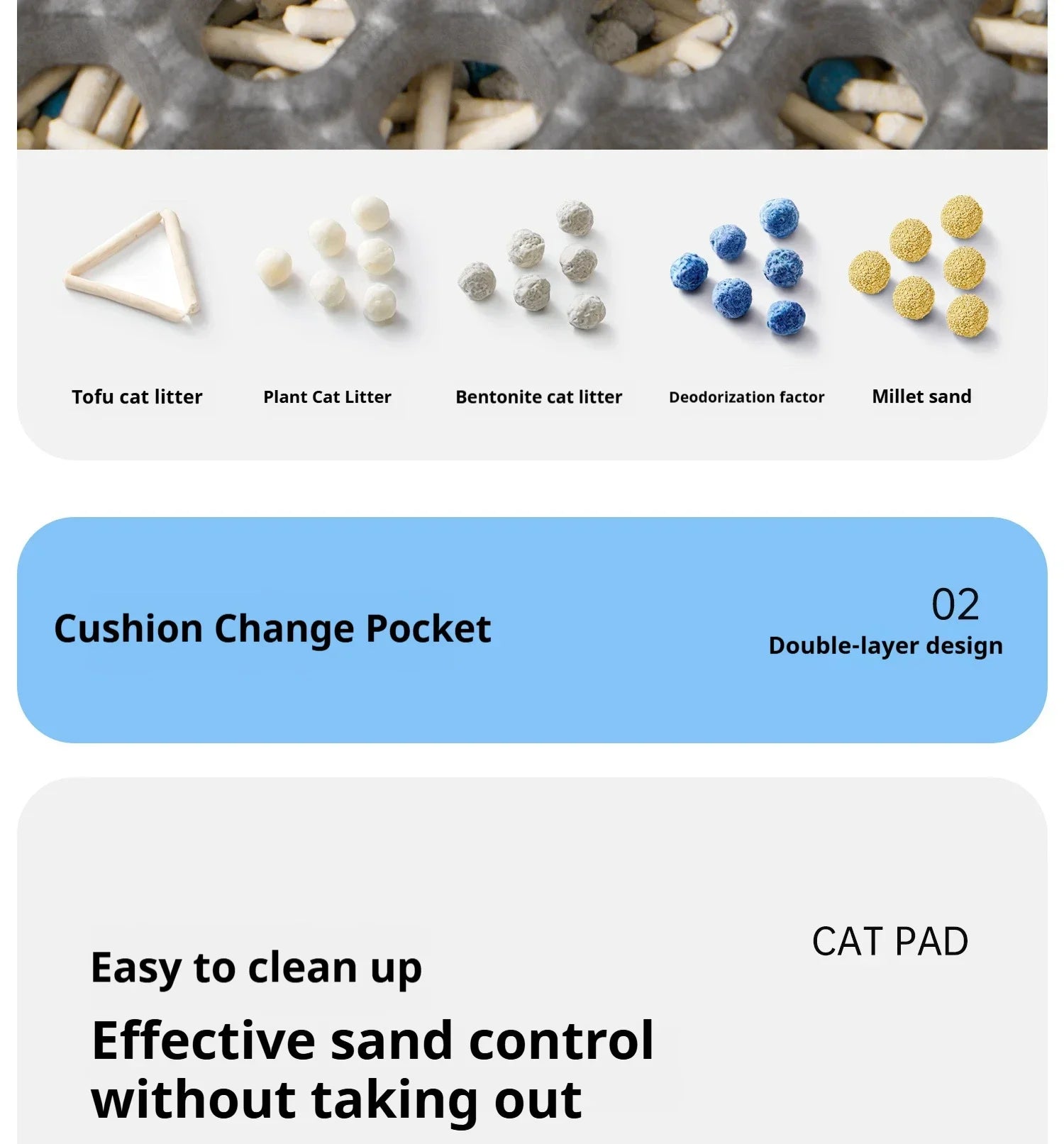 Double Layer Waterproof Cat Litter Mat 60x90cm - Anti-Slip Honeycomb Design with Easy Clean Technology