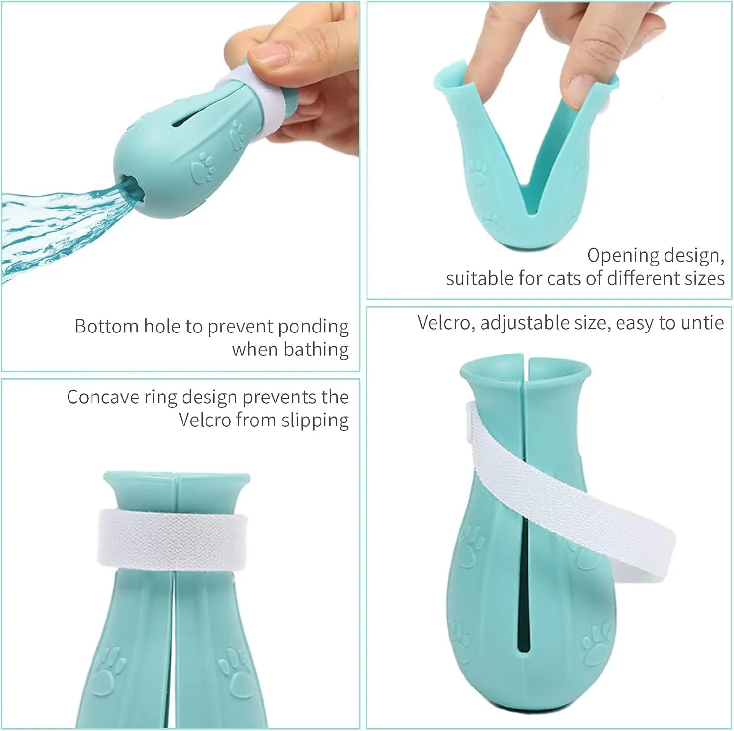 Cat Grooming Boots - Adjustable Silicone Paw Protectors for Safe Bathing and Nail Trimming