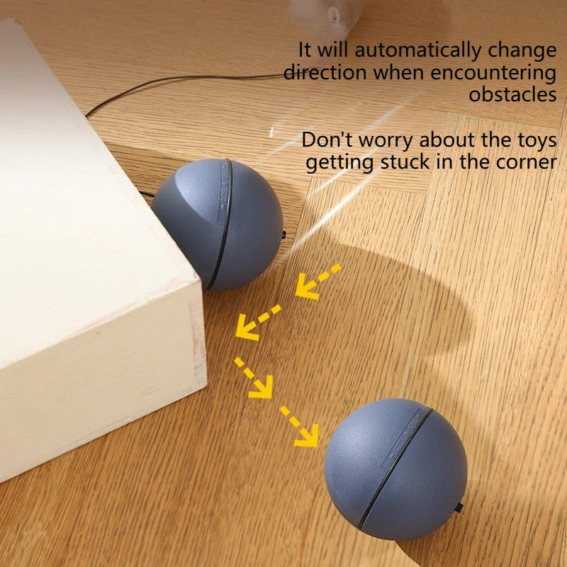 Interactive Self-Rolling Cat Ball Toy with Motion Sensor - Automatic Smart Ball for Indoor Cats and Kittens