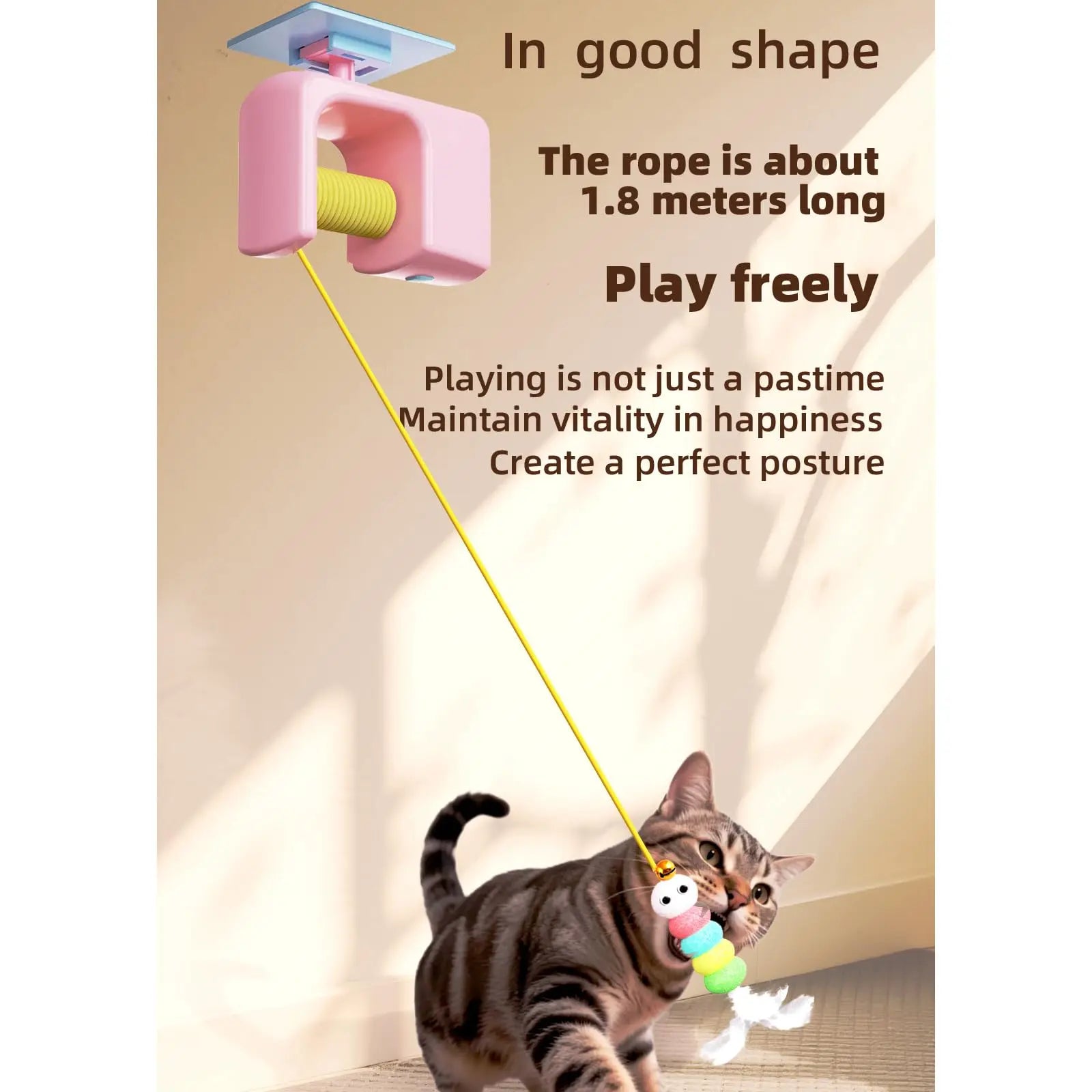 Electric Interactive Cat Teaser - Hanging Door Yo-Yo Ball Toy for Self-Play Entertainment