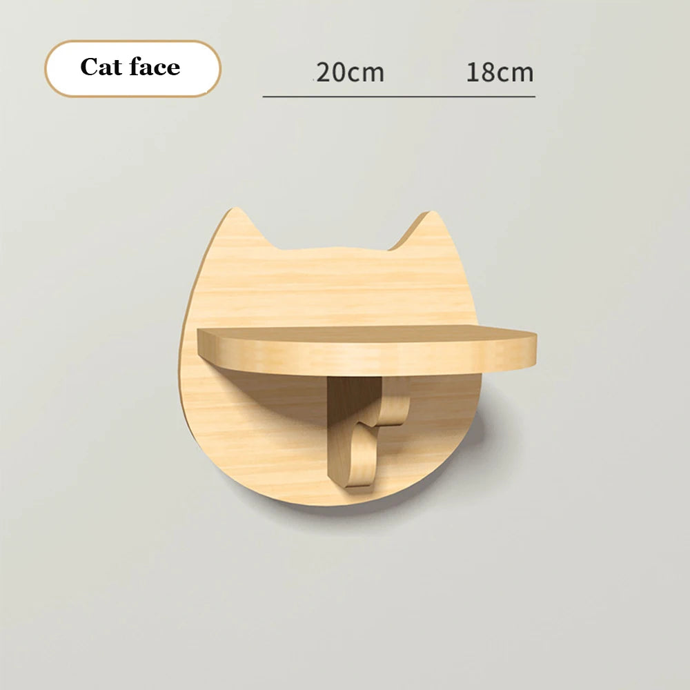Modular Wall-Mounted Cat Climbing System - Wooden Cat Tree Shelves with Hammocks & Scratching Posts