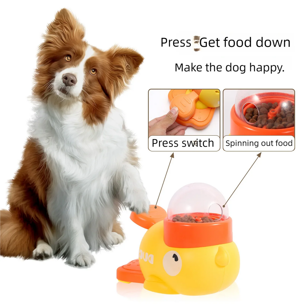 Yellow Duck Interactive Treat Dispenser - Puzzle Feeder for Cats