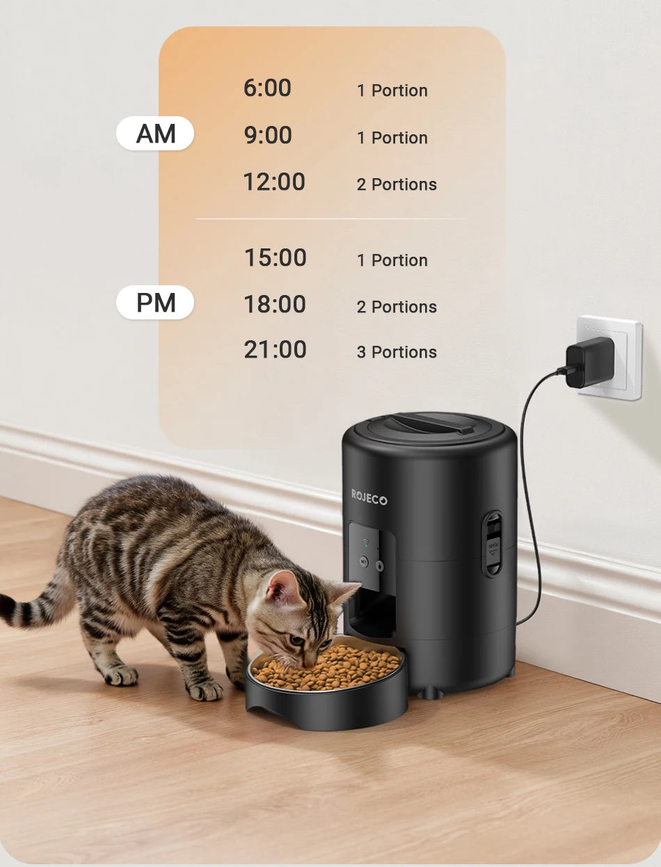 Smart WiFi Pet Feeder 2L - Automatic Cat Food Dispenser with App Control & Customised Meal Planning