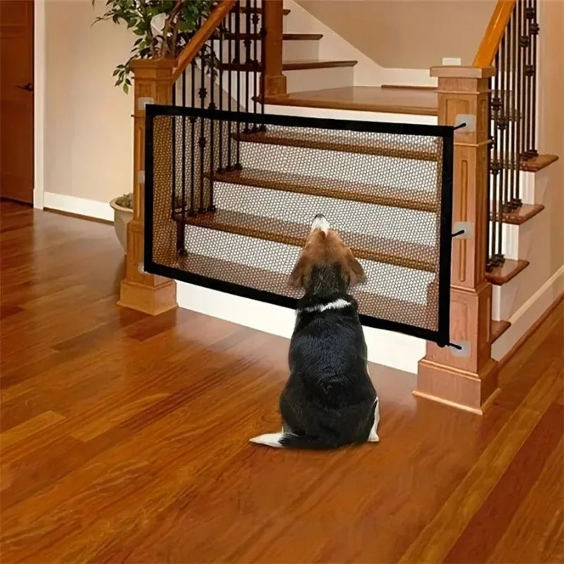 Retractable Pet Barrier – Adjustable Cat Safety Gate, Indoor Mesh Barrier, No Drill Installation, Multi-Purpose Isolation Door