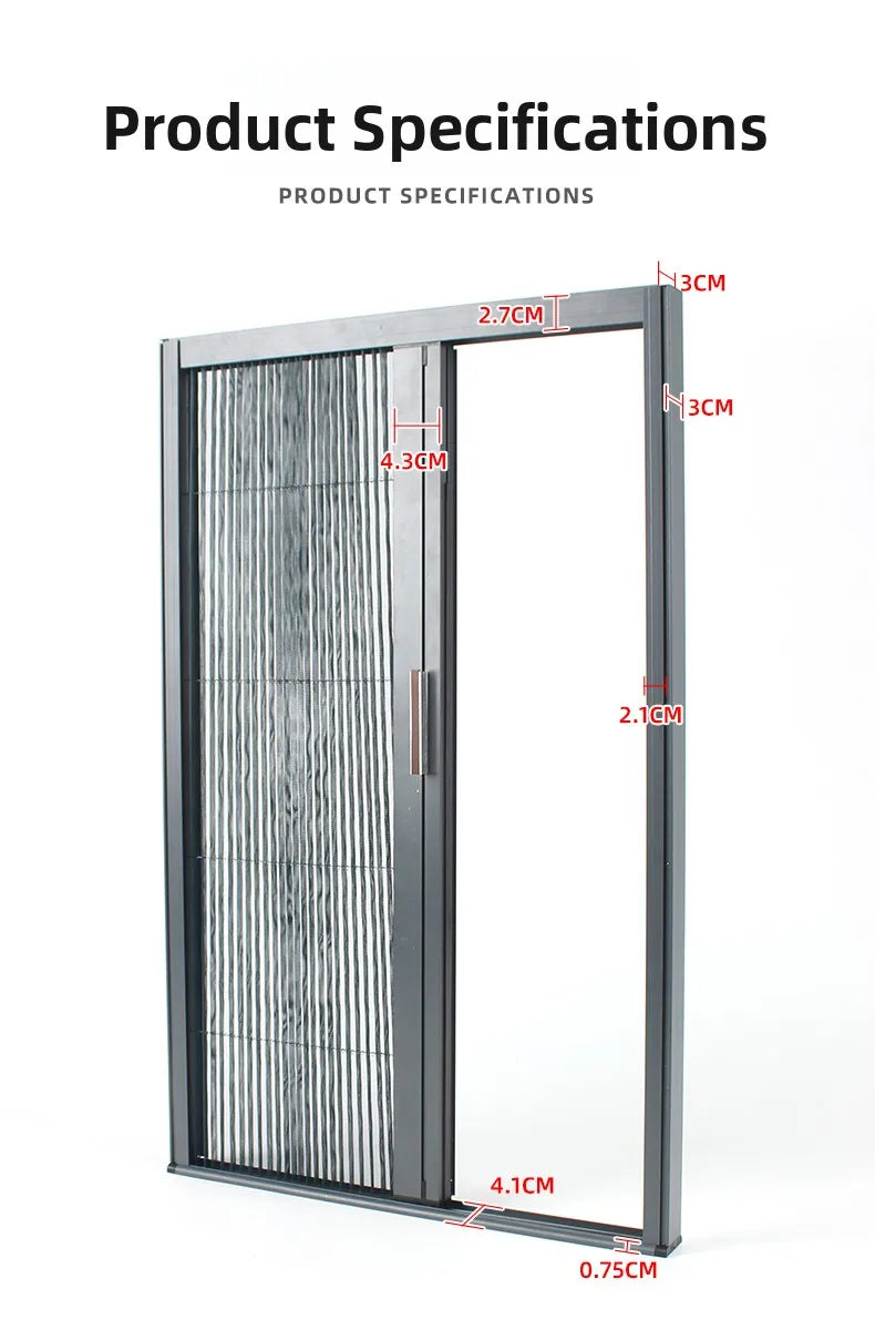 Cat-Safe Retractable Screen Door - Keep Cats In & Insects Out, No-Drill Mesh Barrier, Aluminium Frame for Fresh Air Without Escape Risks