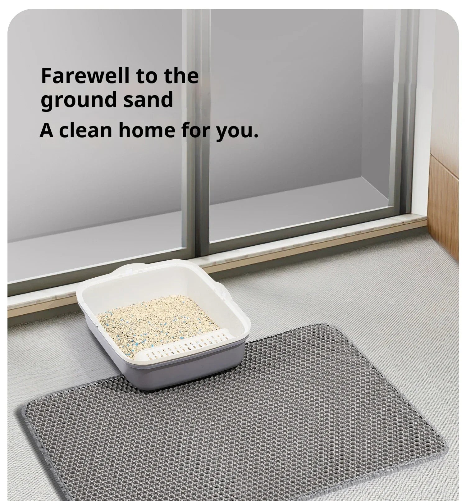 Double Layer Waterproof Cat Litter Mat 60x90cm - Anti-Slip Honeycomb Design with Easy Clean Technology