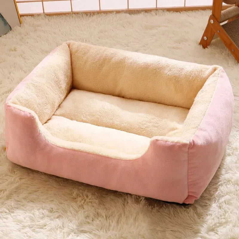 Luxury Plush Cat Bed - Soft Washable Pet Cushion for Cats & Small Dogs