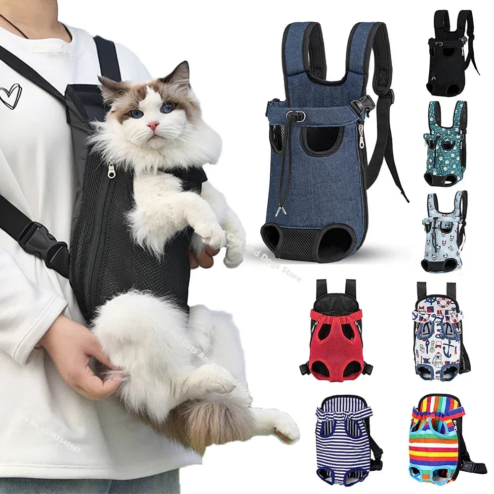 Cat Carrier Backpack - Breathable Front & Back Pet Rucksack for Outdoor Travel and Adventures