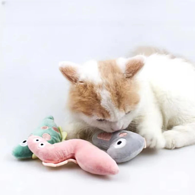 Catnip Plush Cat Toy - Soft Bite-Resistant Cartoon Animal for Dental Health, Play & Comfort