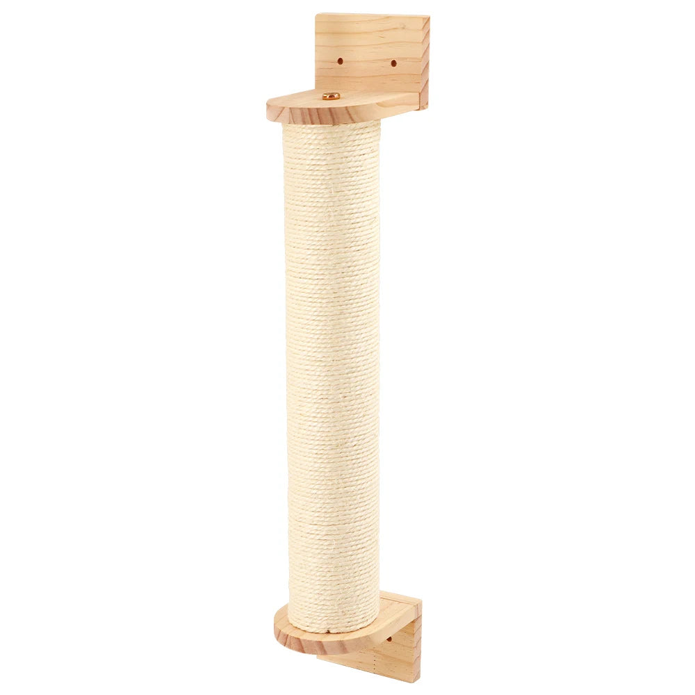Modular Wall-Mounted Cat Climbing System - Wooden Cat Tree Shelves with Hammocks & Scratching Posts