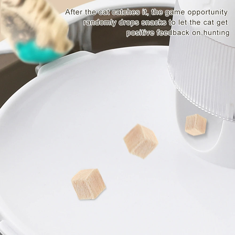 Smart Interactive Cat Toy - Robotic Worm Puzzle Game with Automatic Hide & Seek, Treat Dispenser & USB Charging