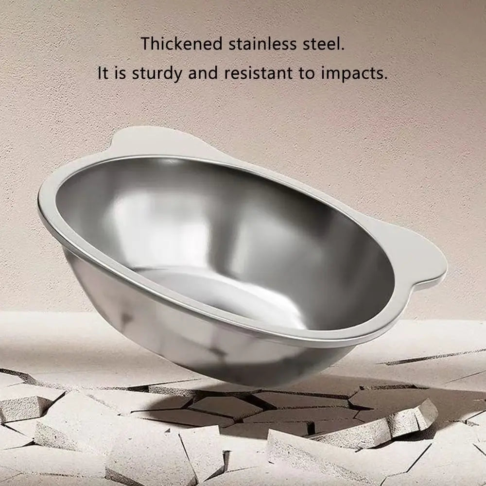 Elevated Cat Bowl with 15° Tilt – Stainless Steel Raised Feeder with Neck Support for Comfortable Feeding