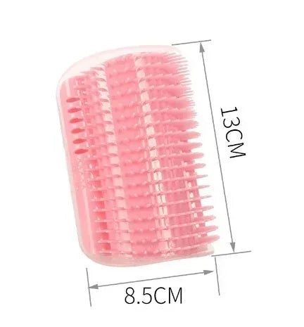 Cat Corner Self-Grooming Brush with Catnip - Wall-Mounted Massage and Deshedding Comb for Cats