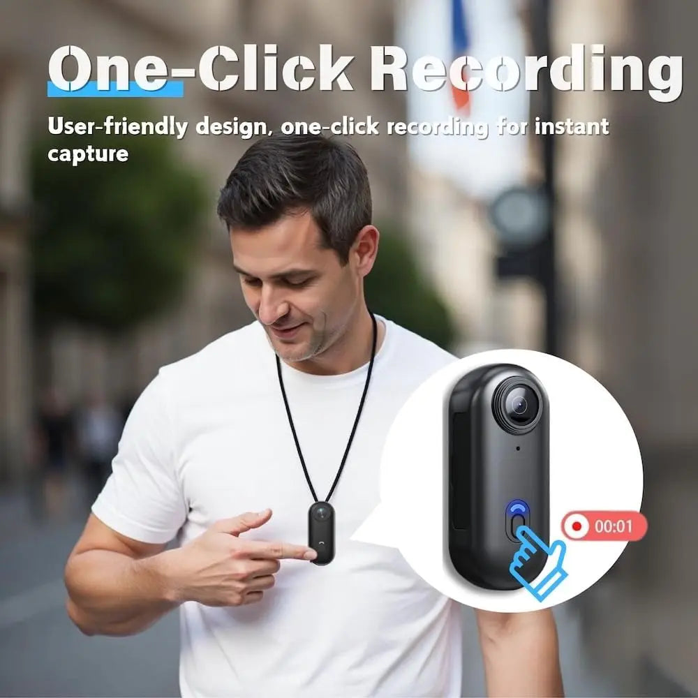 4K Ultra-Compact WiFi Action Camera - Thumb-Sized Wireless Recording Device for Pet Monitoring & Family Adventures