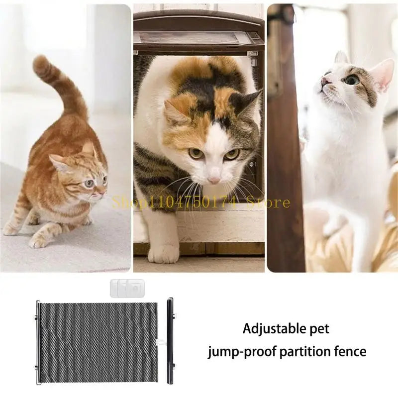 Adjustable Pet Safety Gate for Cats - No-Drill Expandable Barrier for Indoor & Outdoor Use