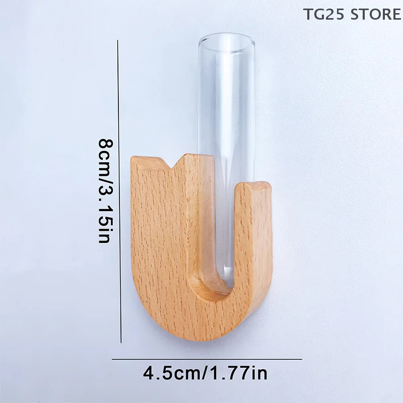 Cat Whisker Keepsake Vase - Wooden & Glass Fridge Magnet Display for Treasured Pet Memories