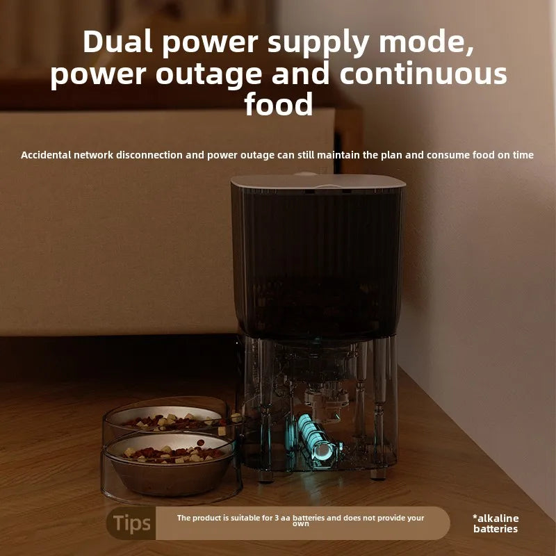 Smart WiFi Cat Feeder with HD Camera - 5L Automatic Pet Food Dispenser with Voice Control & Stainless Steel Bowl