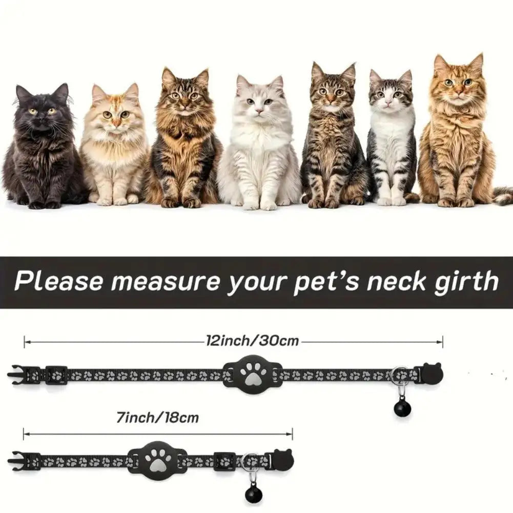 GPS Cat Collar Tracker with Real-Time Location - Adjustable Reflective Safety Collar for Cats and Kittens