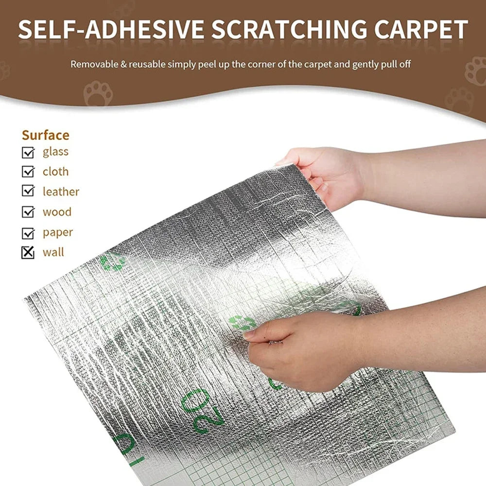 Self-Adhesive Cat Scratching Mat - Furniture Protection & Climbing Surface for Cat Trees