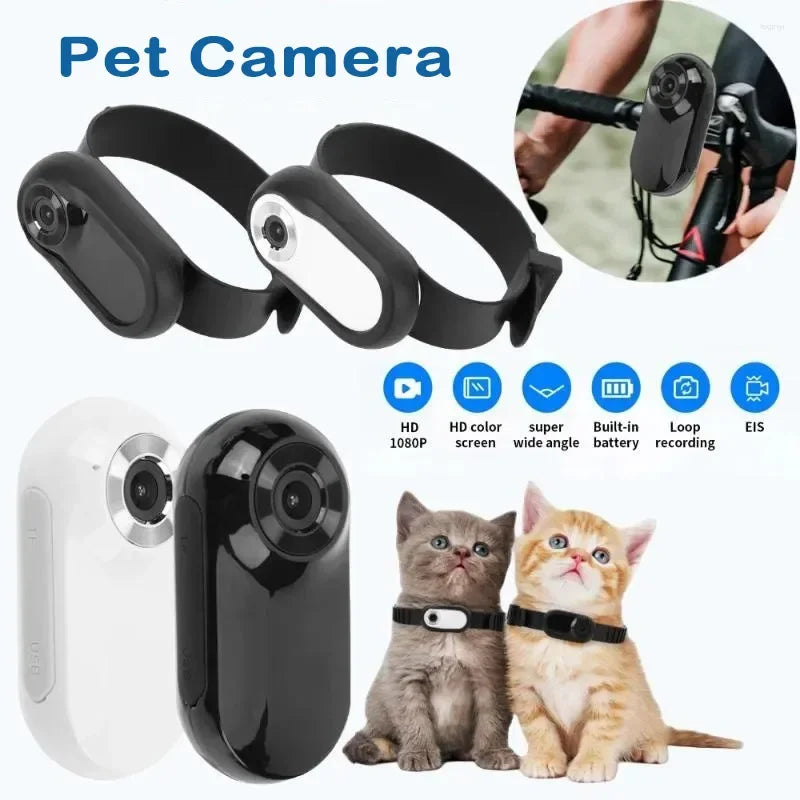 HD Pet Camera Collar - 1080P Wearable Video Recorder for Cats & Dogs with Colour Display