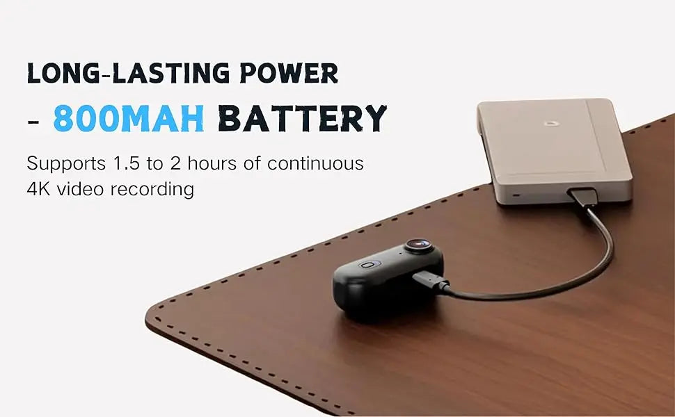 4K Ultra-Compact WiFi Action Camera - Thumb-Sized Wireless Recording Device for Pet Monitoring & Family Adventures