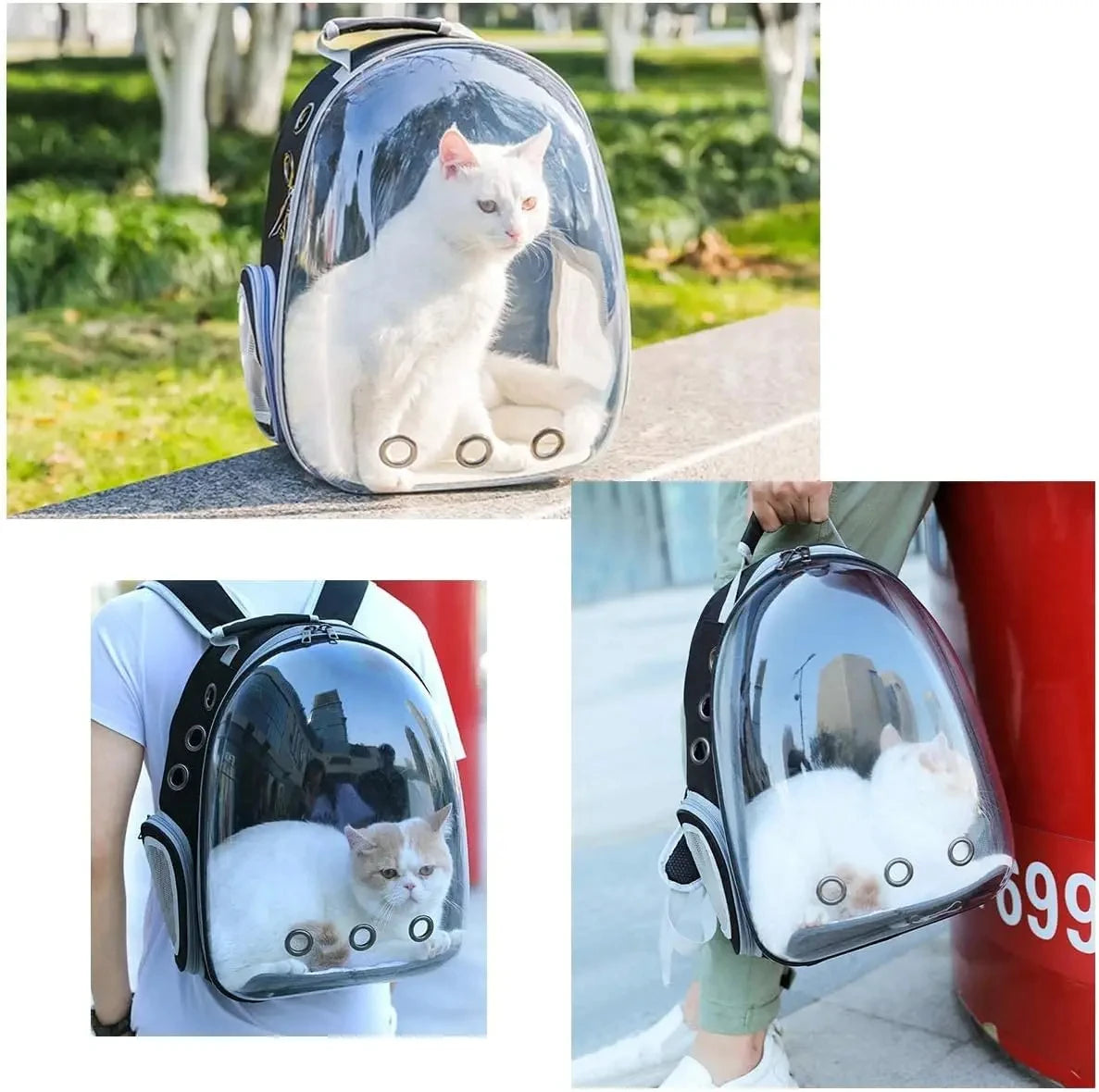 Transparent Bubble Pet Carrier Backpack - Breathable Travel Bag for Cats, Kittens & Small Pets