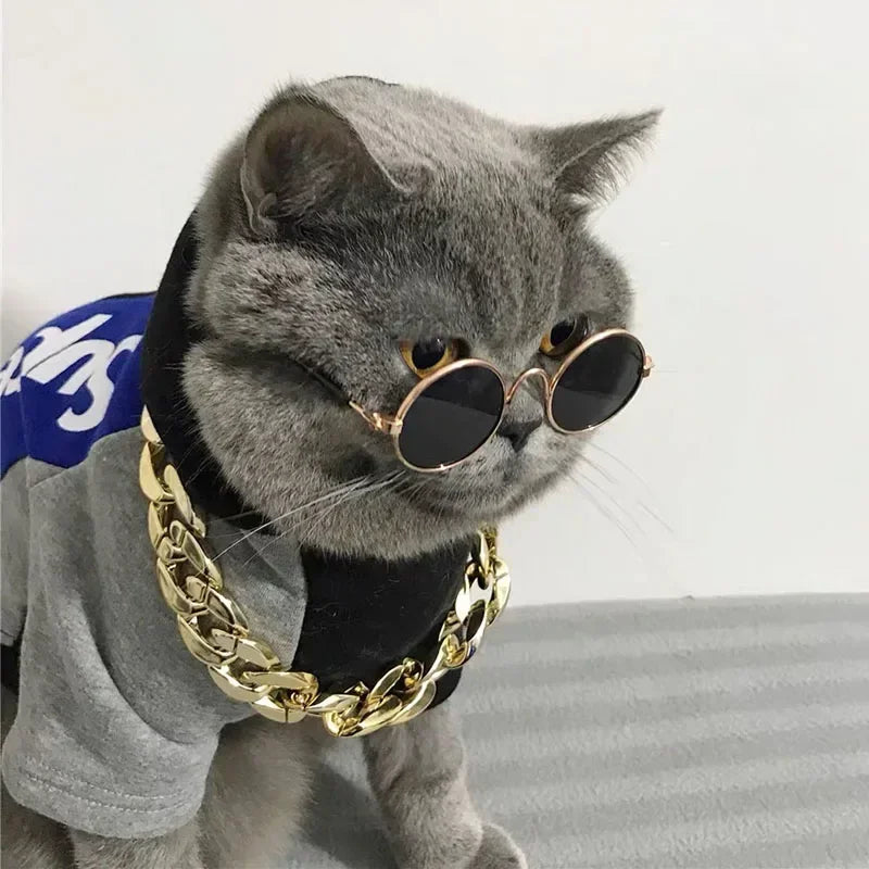 Cat Sunglasses with UV Protection - Cute Pet Photo Props for Cats & Small Dogs