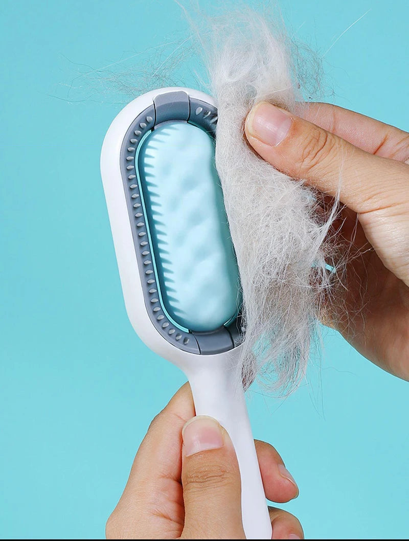 Double-Sided Cat Hair Removal Brush with Cleaning Wipes