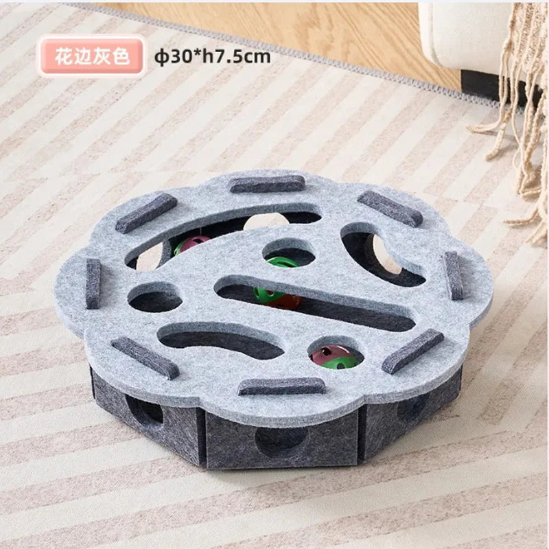 Interactive Cat Puzzle Toy - Multi-Level Hunting Game with Felt Surface & Multiple Play Modes