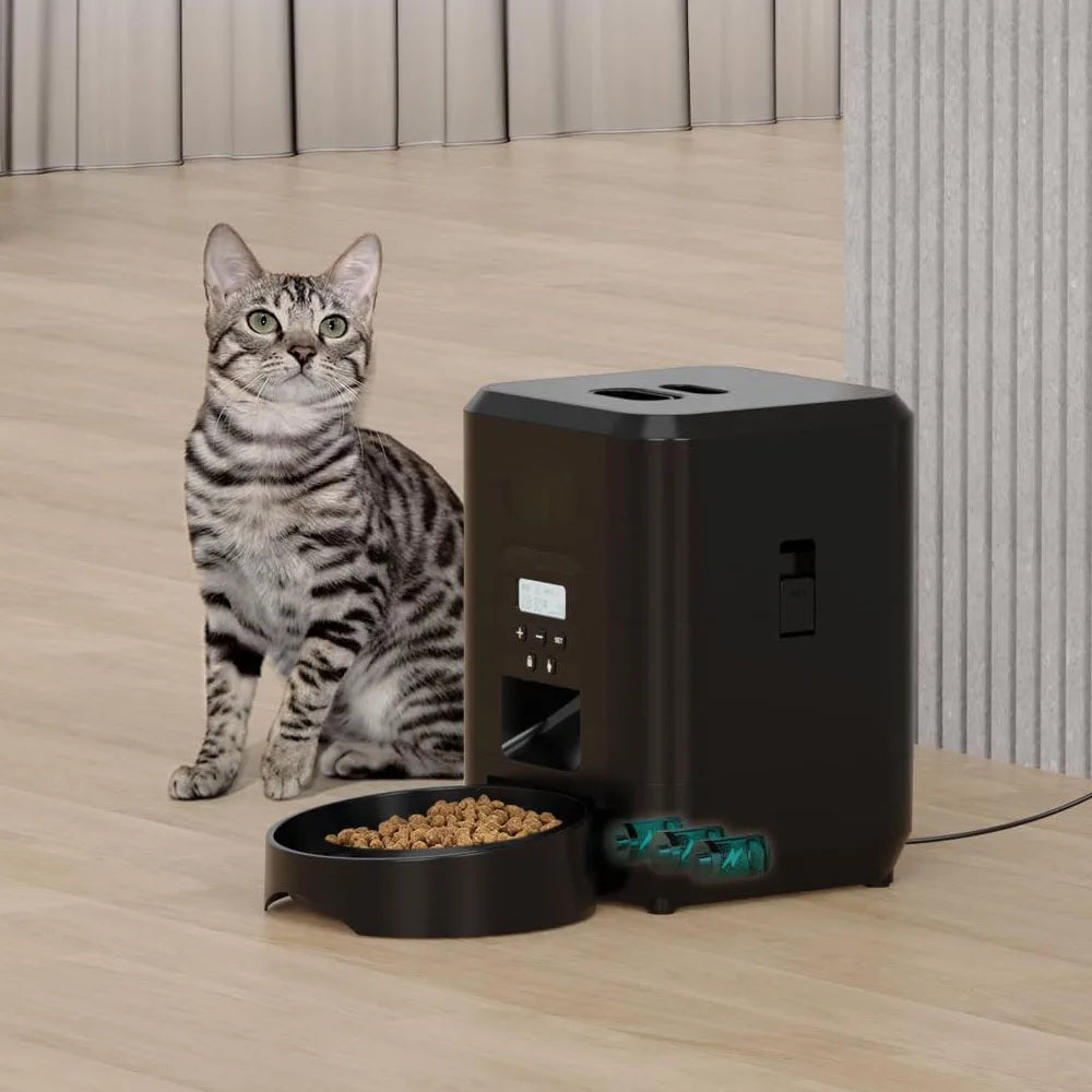 Automatic Cat Feeder with WiFi and App Control - 2L Smart Pet Food Dispenser with Timer and Portion Control
