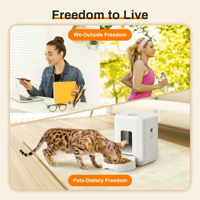 WiFi Smart Automatic Pet Feeder - 2L App-Controlled Cat & Dog Food Dispenser with Scheduled Feeding