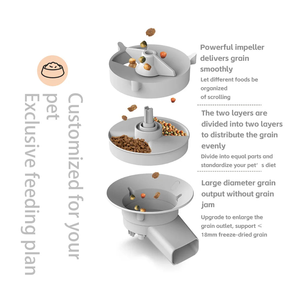 Smart Automatic Cat Feeder with HD Camera - 5L WiFi Pet Food Dispenser with Voice Recording & App Control
