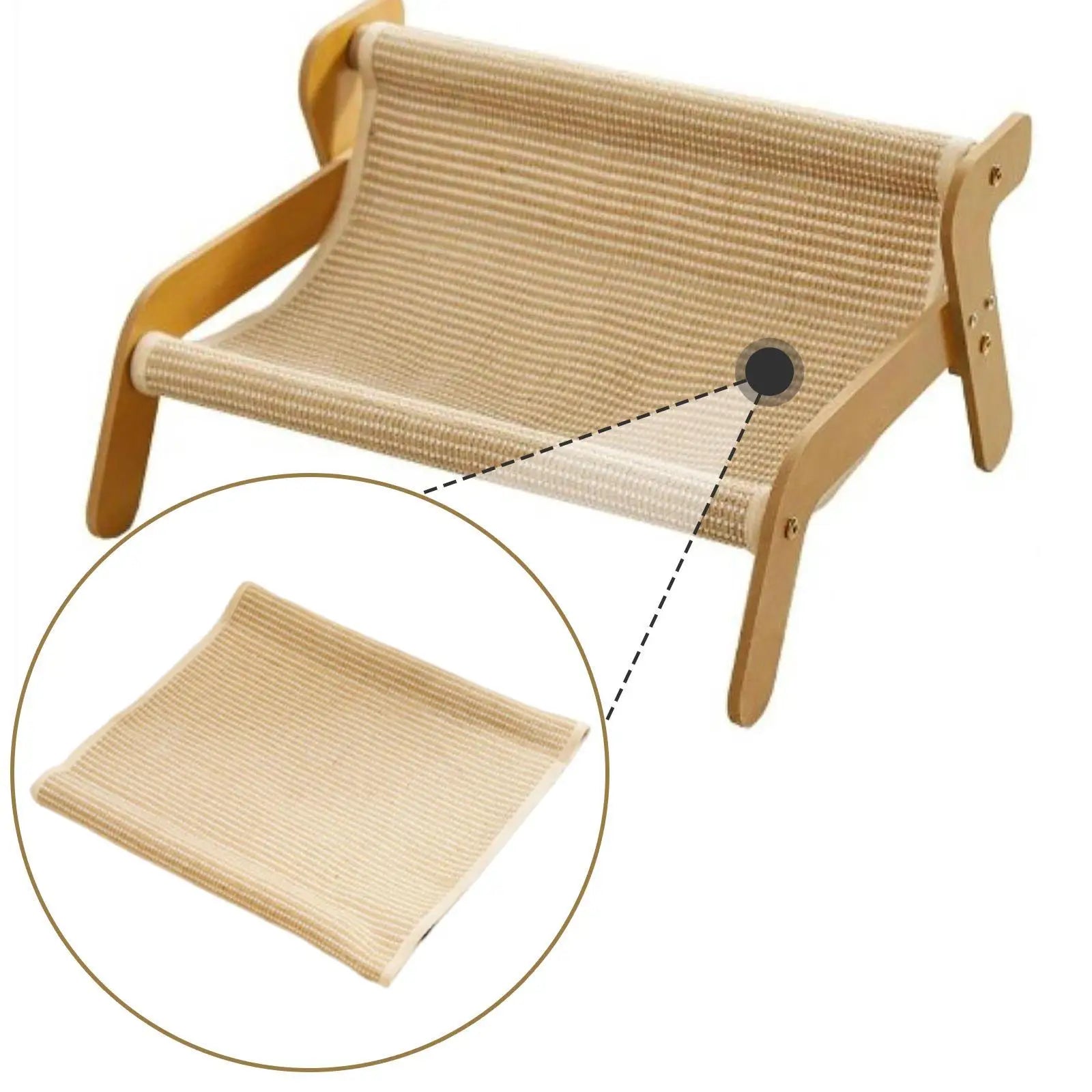 Cat Bed Replacement Cover - Washable Linen Mat for Elevated Pet Cot & Hammock Beds