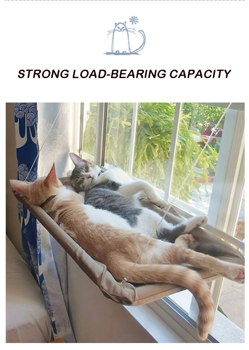 Window Cat Hammock - Suction Cup Mounted Sunny Perch with 20kg Weight Capacity