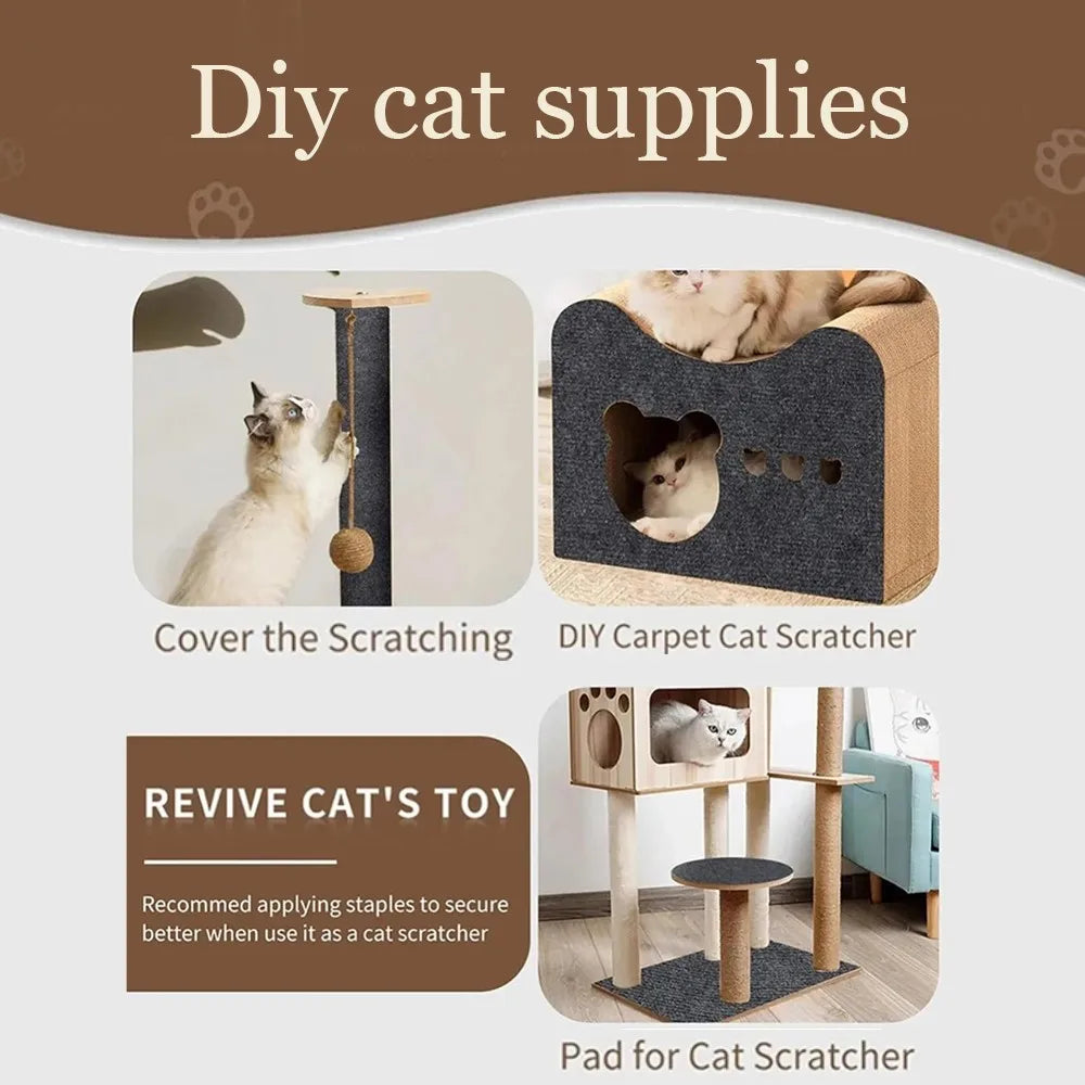 Self-Adhesive Cat Scratching Mat - Trimmable Furniture Protector for Sofas, Corners and Walls