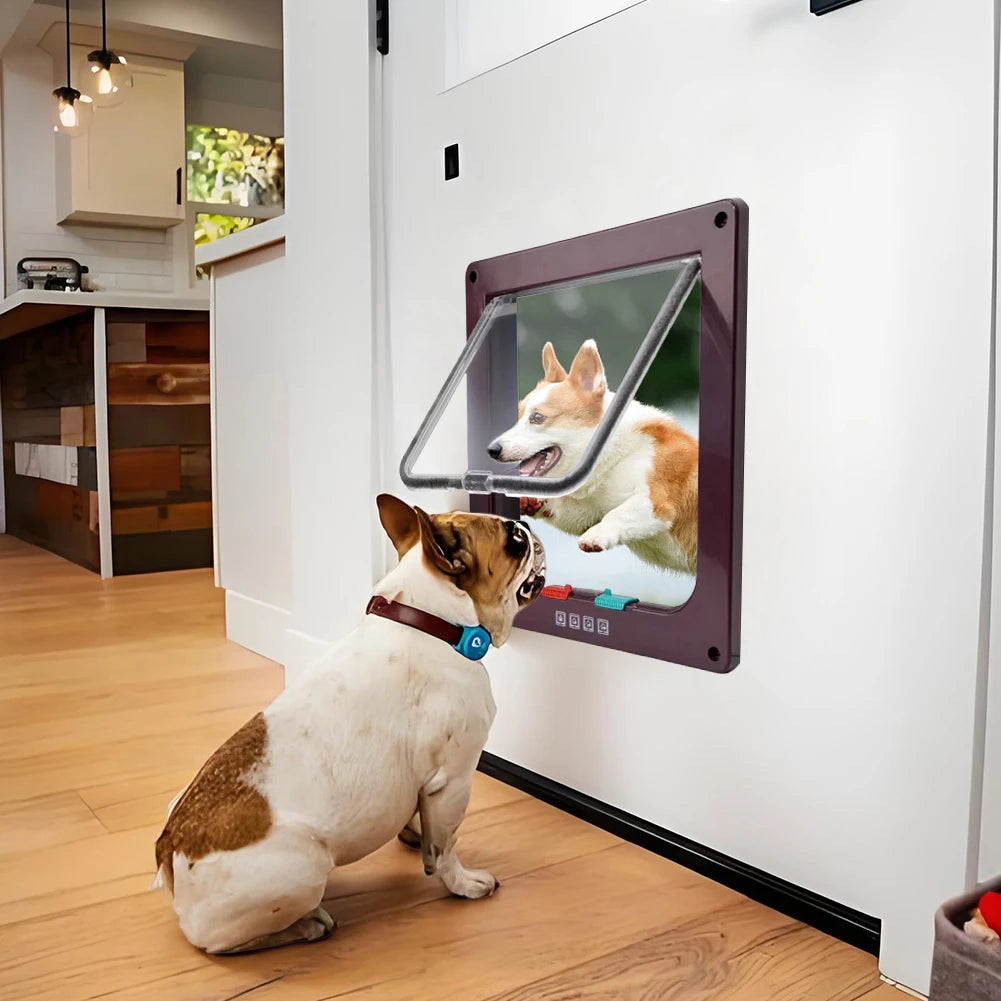 Cat Flap with 4-Way Security Lock - ABS Plastic Pet Door for Cats and Small Pets