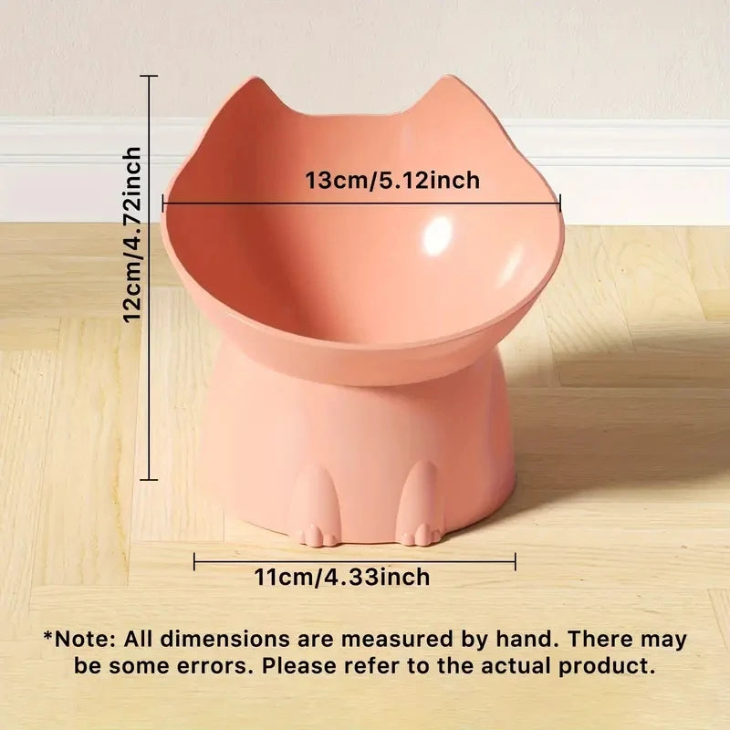 Ergonomic Raised Cat Bowl - Anti-Tip Tilted Feeding Dish for Comfortable Dining & Neck Protection