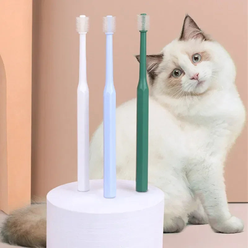 Cat Toothbrush Set with Soft Bristles - Complete Dental Care Kit for Feline Oral Hygiene