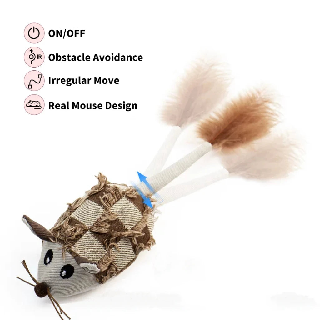 Interactive Electric Mouse Cat Toy - Realistic Moving Plush Pet Entertainment