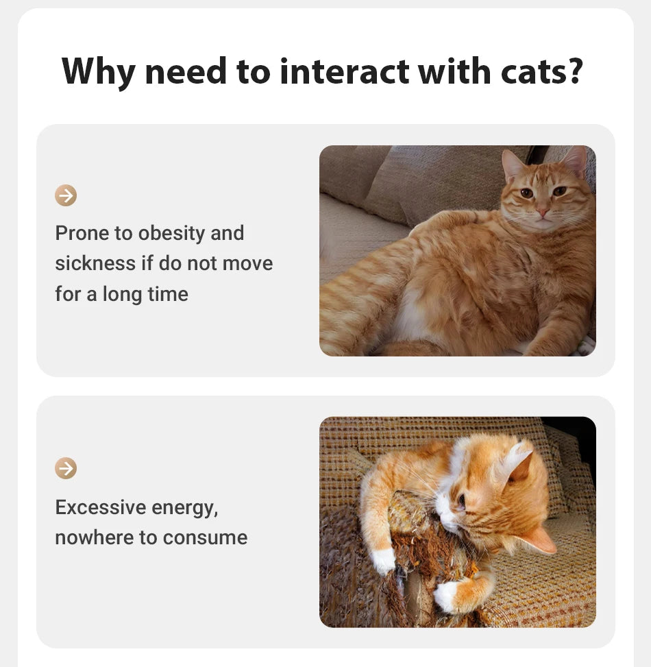ROJECO Automatic Laser Cat Toy - Interactive Adjustable Mode Electric Pet Toy for Indoor Cats and Kittens
