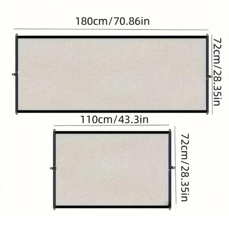 Retractable Pet Barrier – Adjustable Cat Safety Gate, Indoor Mesh Barrier, No Drill Installation, Multi-Purpose Isolation Door