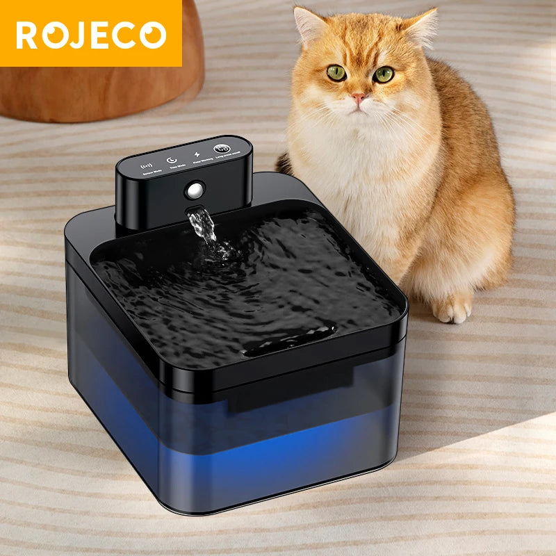 ROJECO Wireless Automatic Cat Water Fountain with Infrared Sensor